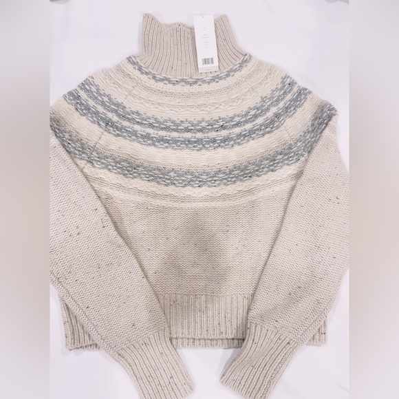 Vince Cropped Fair Isle Turtleneck Sweater - Picture 5 of 5